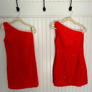 One shoulder sequin dress